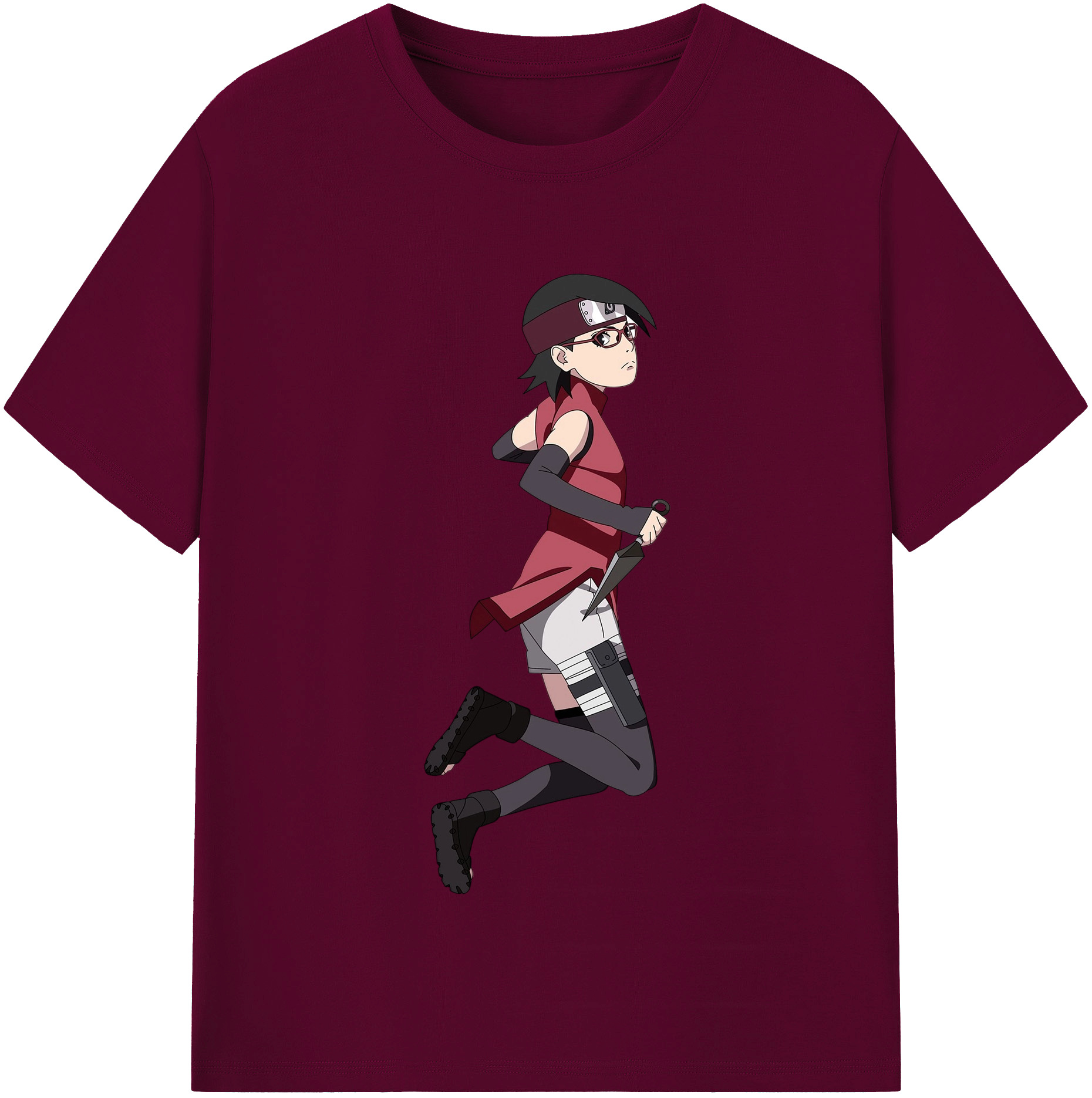 （画像用） NARUTO -ナルト- うちは サラダ Uchiha Sarada レディースカジュアルプリントTシャツ（綿100％）